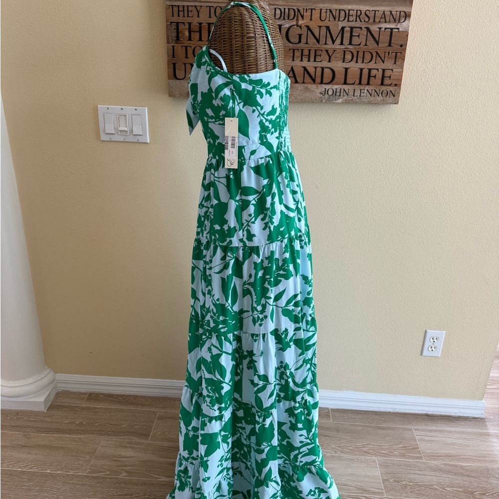 Eliza J Green and White Floral Maxi Dress - Picture 4 of 11